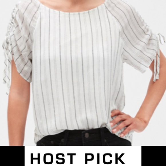 *HP* NWT Banana Republic Factory Ruched Sleeve Top - Picture 1 of 8